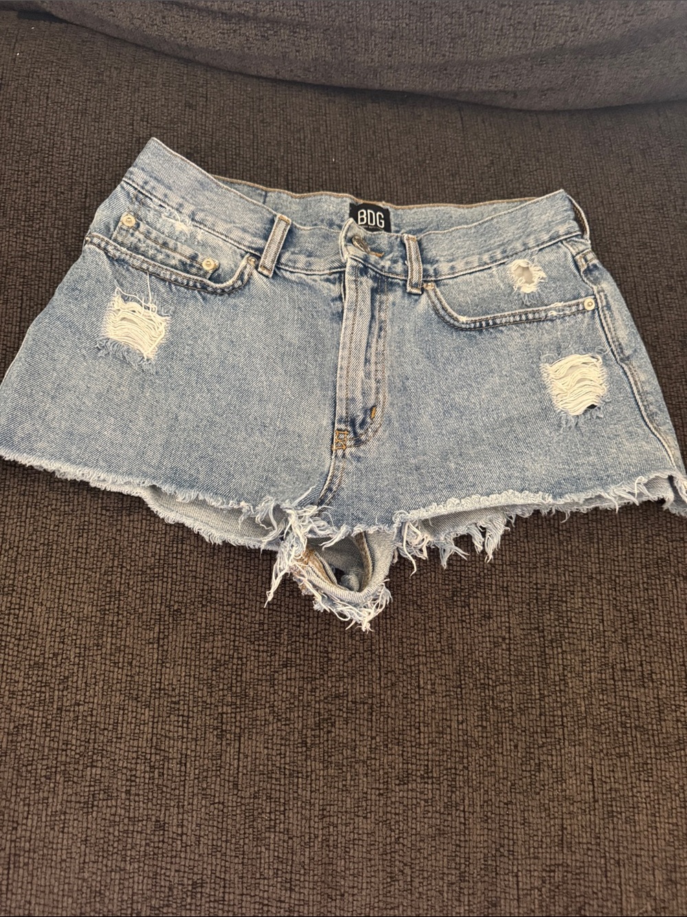 BDG Light Blue Distressed Denim Jean Shorts